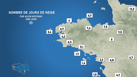 Illustration de l'actualité Nombre de jours de neige par an en moyenne