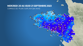Illustration de l'actualité Le front froid dépose jusqu'à 50 mm dans le Morbihan