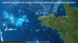 Illustration de l'actualité A quoi correspondent ces teintes turquoise observées au large du Finistère ?