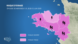 Illustration de l'actualité Dégradation orageuse en Bretagne : une situation à surveiller la nuit prochaine !
