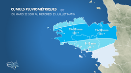 Illustration de l'actualité Passage pluvio-orageux localement important durant la nuit de mardi à mercredi