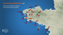 Illustration de l'actualité Suivi de la tempête Benjamin en Bretagne