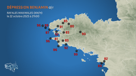 Illustration de l'actualité Suivi de la tempête Benjamin en Bretagne