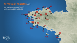 Illustration de l'actualité Suivi de la tempête Benjamin en Bretagne