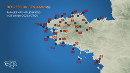 Illustration de l'actualité Suivi de la tempête Benjamin en Bretagne