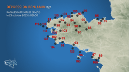 Illustration de l'actualité Suivi de la tempête Benjamin en Bretagne