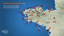 Illustration de l'actualité Suivi de la tempête Benjamin en Bretagne