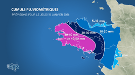 Illustration de l'actualité Un jeudi agité et très pluvieux sur la Bretagne