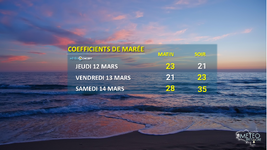 Illustration de l'actualité Marées : coefficient minimal de 21 ces prochaines heures !