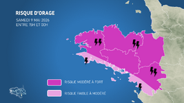 Illustration de l'actualité Risque d’orages marqués ce samedi 9 mai en Bretagne