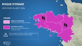 Illustration de l'actualité Dégradation orageuse pour ce mercredi 26 août 2026