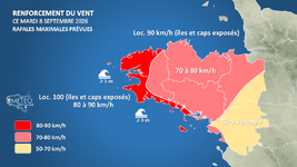 Illustration de l'actualité Perturbation pluvieuse et venteuse pour ce mardi