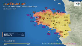 Illustration de l'actualité Tempête Austen en Bretagne : jusqu’à 161 km/h, suivez l’évolution de la situation