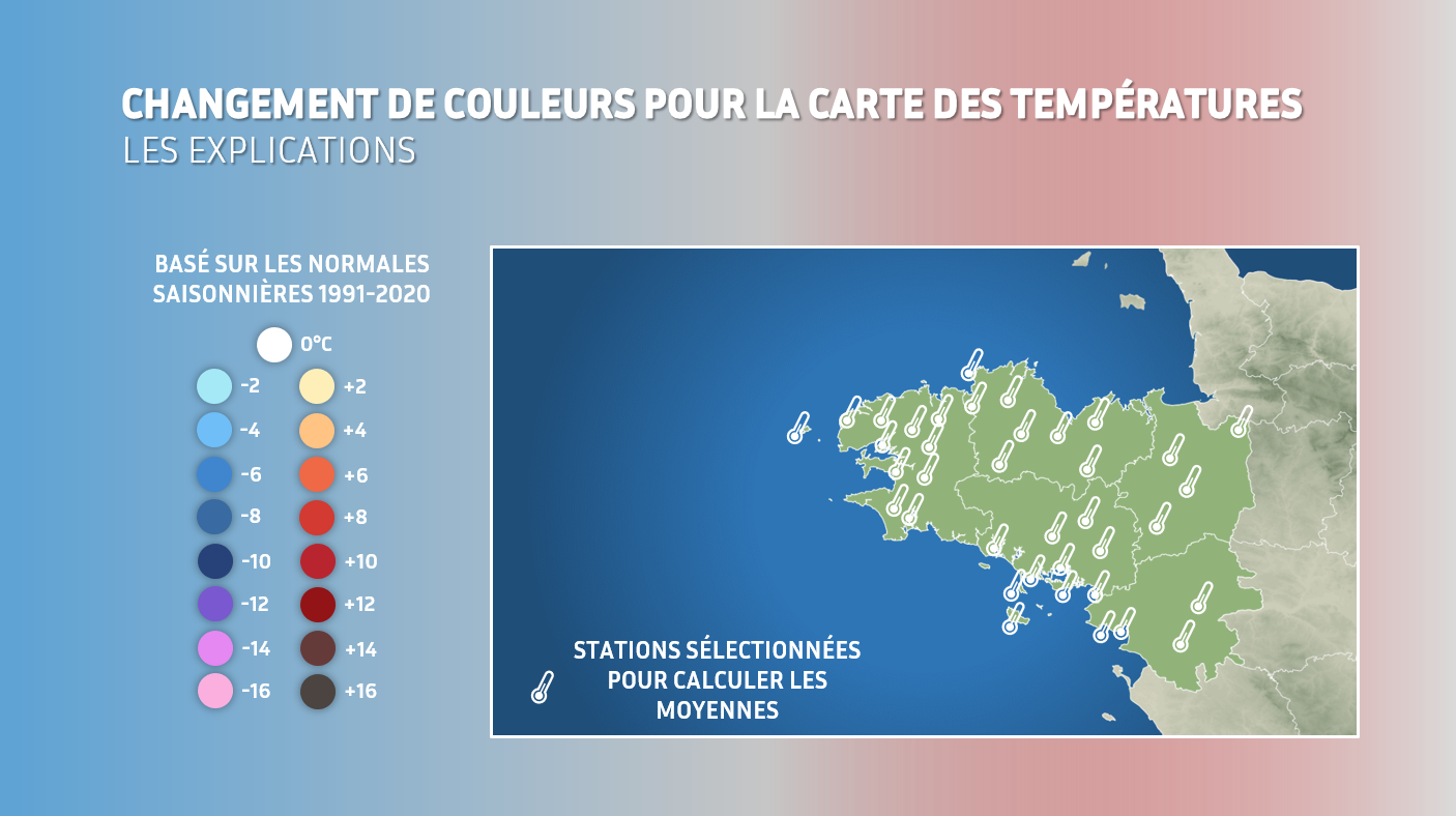 Un changement de couleurs pour la carte des températures ! - Actualités  météo - Météo Bretagne